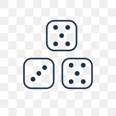 Dices anahat simgesini şeffaf arka plan üzerinde izole vektör, yüksek kalitede doğrusal Dices saydamlık kavramı kullanılan web ve mobil olabilir
