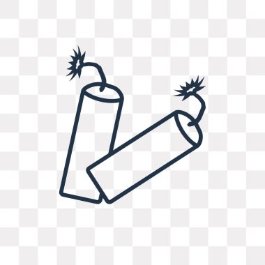 Dinamit vektör anahat simgesini şeffaf arka plan üzerinde yüksek kalitede doğrusal dinamit saydamlık kavramı izole olabilir kullanılan web ve mobil