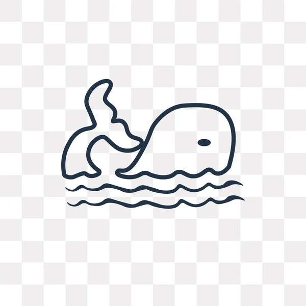 Icona Contorno Vettore Balena Isolato Sfondo Trasparente Concetto Trasparenza Balena — Vettoriale Stock
