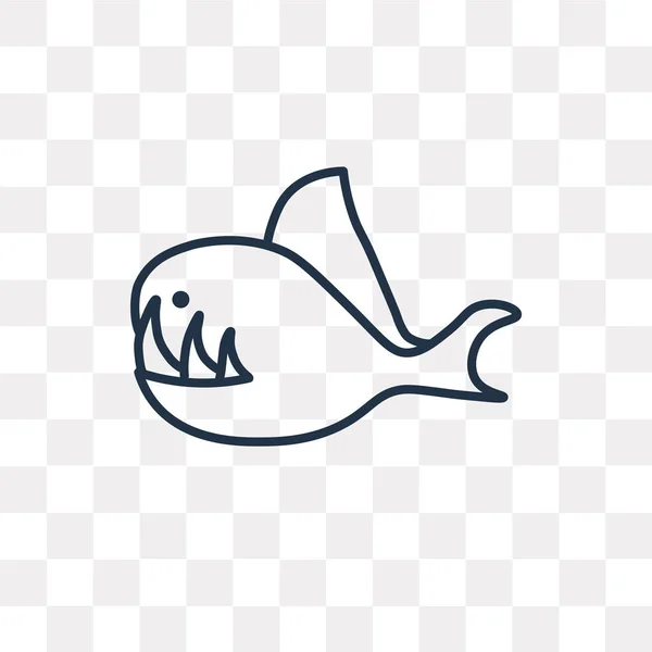 Рыбный Вектор Контур Значок Изолирован Прозрачном Фоне Высокое Качество Линейной — стоковый вектор