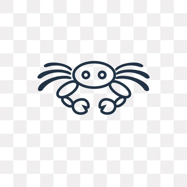Crab Vector Outline Icon Isolated Transparent Background High Quality Linear — Stock Vector