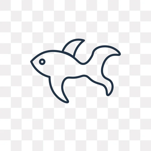 Fish Vector Outline Icon Isolated Transparent Background High Quality Linear — Stock Vector