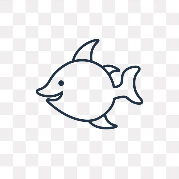 Ikon Garis Besar Vektor Ikan Yang Diisolasi Dengan Latar Belakang - Stok Vektor