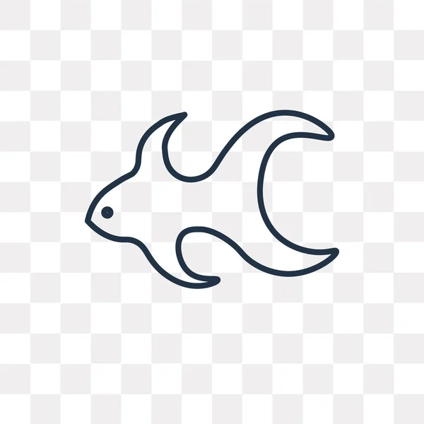 Fish Icona Contorno Vettoriale Isolato Sfondo Trasparente Concetto Trasparenza Pesce — Vettoriale Stock