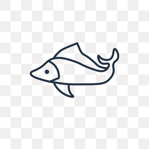 Icono Esquema Vectores Peces Aislado Sobre Fondo Transparente Lineal Alta — Vector de stock