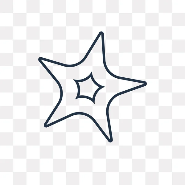 Icono Contorno Vector Estrella Mar Aislado Sobre Fondo Transparente Concepto — Vector de stock