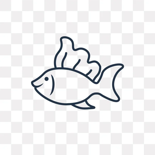 Fish Icona Contorno Vettoriale Isolato Sfondo Trasparente Concetto Trasparenza Pesce — Vettoriale Stock