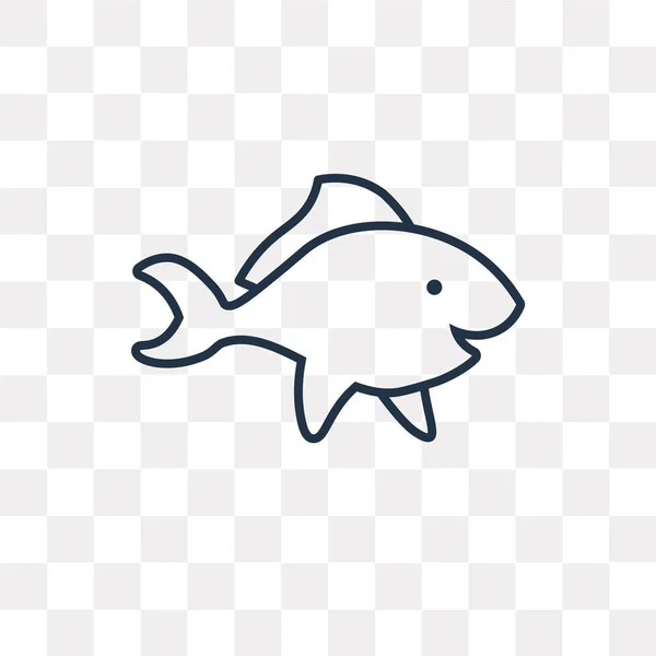 魚ベクトル アウトラインのアイコンが透明な背景に分離 高品質線形魚透明性概念を使用する Web と携帯できるか — ストックベクタ