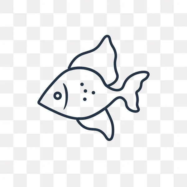 Icono Esquema Vectores Peces Aislado Sobre Fondo Transparente Lineal Alta — Vector de stock