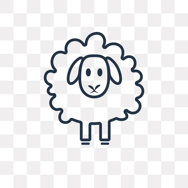 Schafsvektorumrandung Symbol Isoliert Auf Transparentem Hintergrund Qualitativ Hochwertige Lineare Schafstransparenzkonzept — Stockvektor