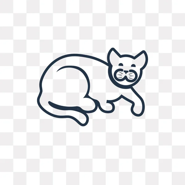 Icono Contorno Vector Cat Aislado Sobre Fondo Transparente Concepto Transparencia — Archivo Imágenes Vectoriales