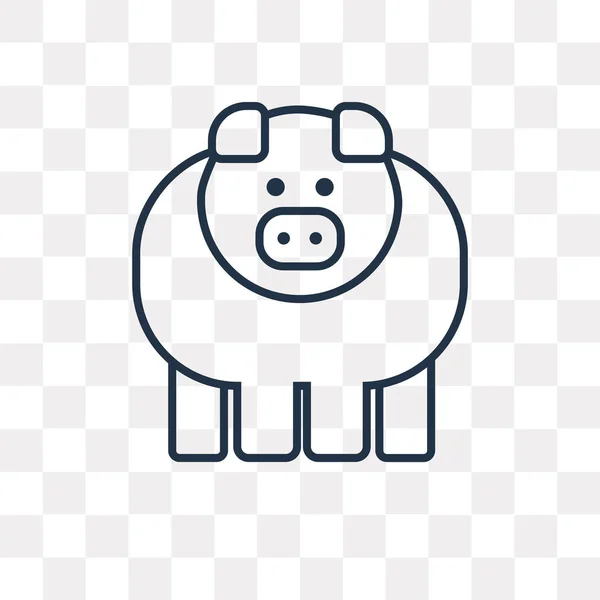 Pig Vector Outline Icon Isolated Transparent Background High Quality Linear — Stock Vector
