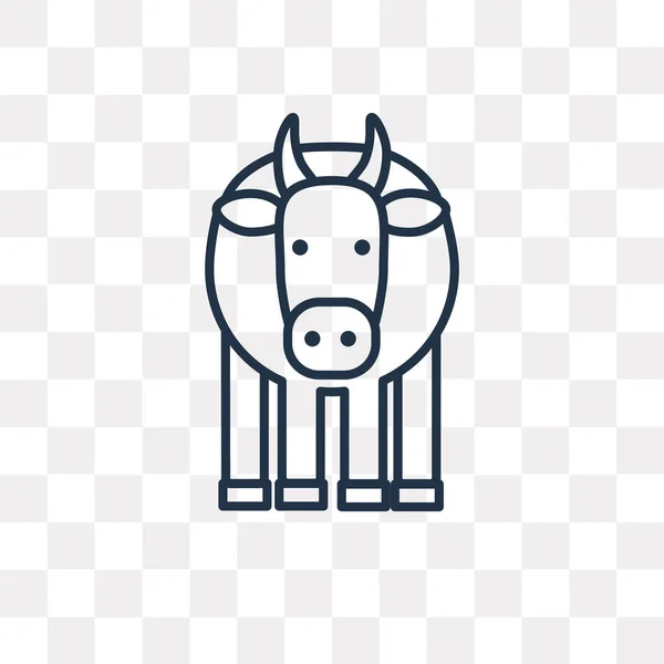 Иконка Векторной Линии Коровы Изолирована Прозрачном Фоне Высококачественная Концепция Прозрачности — стоковый вектор