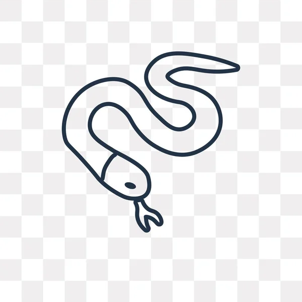 Icono Contorno Vector Serpiente Aislado Sobre Fondo Transparente Concepto Transparencia — Archivo Imágenes Vectoriales