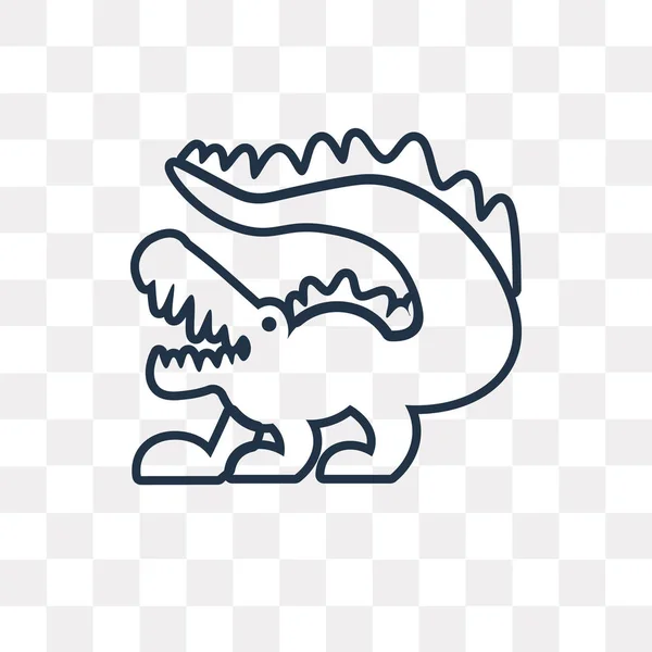 Крокодиловый Вектор Контура Значок Изолирован Прозрачном Фоне Высокое Качество Линейной — стоковый вектор