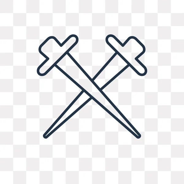 Icono Del Contorno Del Vector Espada Aislado Sobre Fondo Transparente — Vector de stock