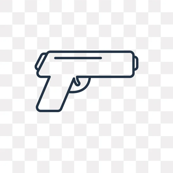 Pistole Vektor Umrisssymbol Isoliert Auf Transparentem Hintergrund Qualitativ Hochwertige Lineare — Stockvektor