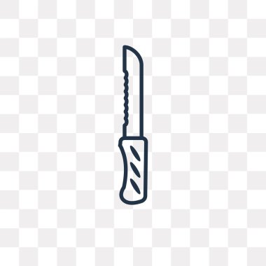 Bıçak vektör anahat simgesini şeffaf arka plan üzerinde yüksek kalitede doğrusal bıçak saydamlık kavramı izole olabilir kullanılan web ve mobil