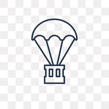 Paraşüt vektör anahat simgesini şeffaf arka plan üzerinde yüksek kalitede doğrusal paraşüt saydamlık kavramı izole olabilir kullanılan web ve mobil