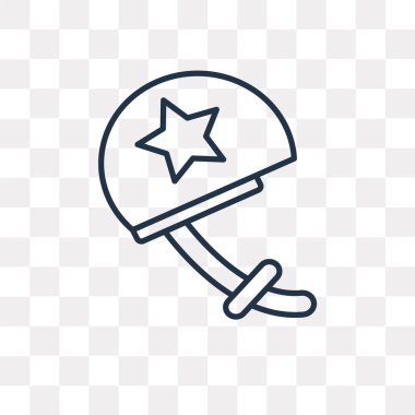 Kask vektör anahat simgesini şeffaf arka plan üzerinde yüksek kalitede doğrusal kask saydamlık kavramı izole olabilir kullanılan web ve mobil