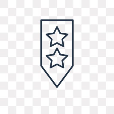 Rütbe vektör anahat simgesini şeffaf arka plan üzerinde yüksek kalitede doğrusal rütbe saydamlık kavramı izole olabilir kullanılan web ve mobil