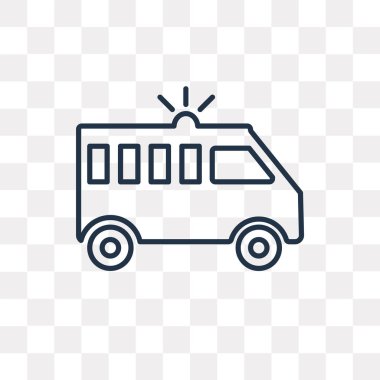 Ambulans vektör anahat simgesini şeffaf arka plan üzerinde yüksek kalitede doğrusal ambulans saydamlık kavramı izole olabilir kullanılan web ve mobil
