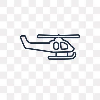 Helikopter vektör anahat simgesini şeffaf arka plan üzerinde yüksek kalitede doğrusal helikopter saydamlık kavramı izole olabilir kullanılan web ve mobil