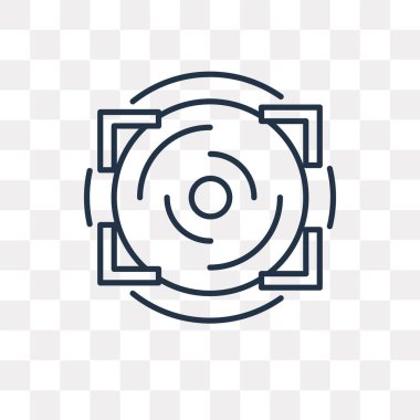 Amaç vektör anahat simgesini şeffaf arka plan üzerinde yüksek kalitede doğrusal amaç saydamlık kavramı izole olabilir kullanılan web ve mobil