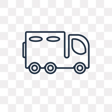 Askeri araç vektör anahat simgesini şeffaf arka plan üzerinde yüksek kalitede doğrusal askeri araç saydamlık kavramı izole olabilir kullanılan web ve mobil