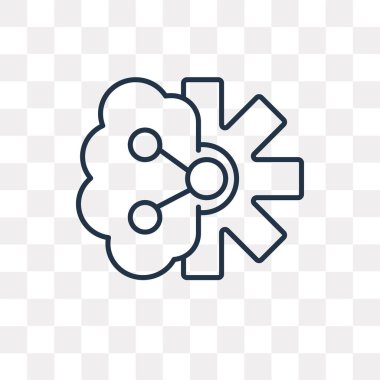 Yapay zeka vektör anahat simgesini şeffaf arka plan üzerinde yüksek kalitede doğrusal yapay zeka saydamlık kavramı izole olabilir kullanılan web ve mobil