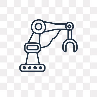 Mekanik kol vektör anahat simgesini şeffaf arka plan üzerinde yüksek kalitede doğrusal mekanik kol saydamlık kavramı izole olabilir kullanılan web ve mobil