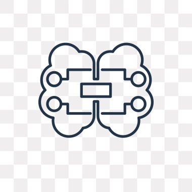 Yapay zeka vektör anahat simgesini şeffaf arka plan üzerinde yüksek kalitede doğrusal yapay zeka saydamlık kavramı izole olabilir kullanılan web ve mobil