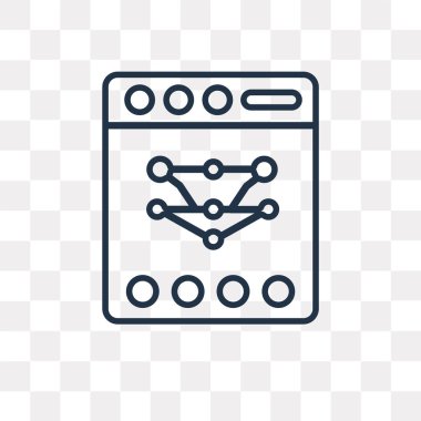 Ağ vektör anahat simgesini şeffaf arka plan üzerinde yüksek kalitede doğrusal ağ saydamlık kavramı izole olabilir kullanılan web ve mobil