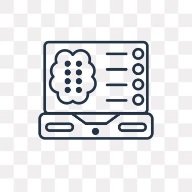 Kullandığınız web ve mobil dizüstü vektör anahat simgesini şeffaf arka plan üzerinde yüksek kalitede doğrusal Laptop saydamlık kavramı izole olabilir