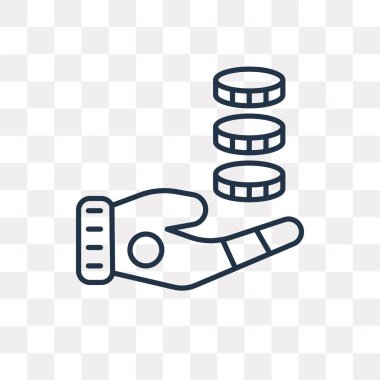 Anahat simgesini şeffaf arka plan üzerinde izole sikke vektör, yüksek kalitede doğrusal paralar saydamlık kavramı kullanılan web ve mobil olabilir