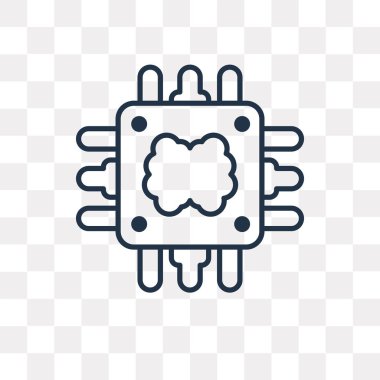 Cpu vektör anahat simgesini şeffaf arka plan üzerinde yüksek kalitede doğrusal Cpu saydamlık kavramı izole olabilir kullanılan web ve mobil