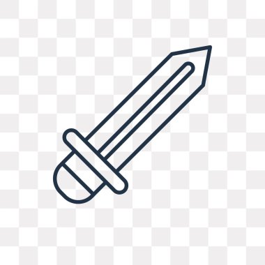 Bıçak vektör anahat simgesini şeffaf arka plan üzerinde yüksek kalitede doğrusal bıçak saydamlık kavramı izole olabilir kullanılan web ve mobil