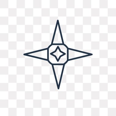 Saydam arka plan üzerinde yüksek kalitede doğrusal Shuriken saydamlık kavramı izole Shuriken vektör anahat simgesini kullandığınız web ve mobil olabilir