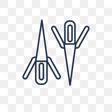 Bıçak vektör anahat simgesini şeffaf arka plan üzerinde yüksek kalitede doğrusal bıçak saydamlık kavramı izole olabilir kullanılan web ve mobil