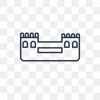 Çin Seddi vektör anahat simgesini şeffaf arka plan üzerinde yüksek kalitede doğrusal Çin Seddi saydamlık kavramı izole kullanılan web ve mobil olabilir