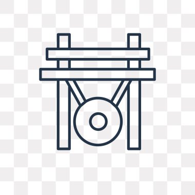 Gong vektör anahat simgesini şeffaf arka plan üzerinde yüksek kalitede doğrusal Gong saydamlık kavramı izole olabilir kullanılan web ve mobil