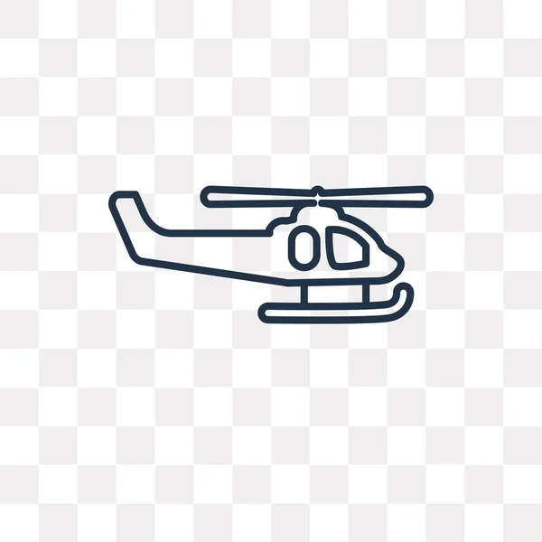 Icono Contorno Vector Helicóptero Aislado Sobre Fondo Transparente Concepto Transparencia — Vector de stock