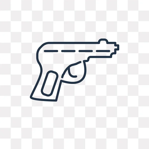 Иконка Векторного Наброска Пистолета Изолирована Прозрачном Фоне Высококачественная Линейная Концепция — стоковый вектор