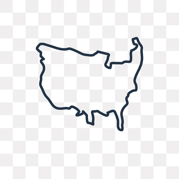 Icône Contour Vectoriel Carte Américaine Isolée Sur Fond Transparent Concept — Image vectorielle