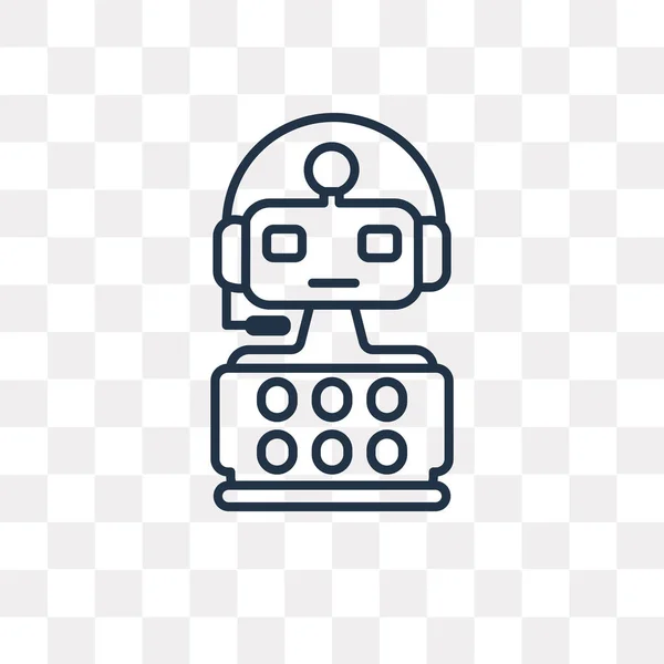 Robot Vector Contorno Icono Aislado Sobre Fondo Transparente Concepto Transparencia — Archivo Imágenes Vectoriales
