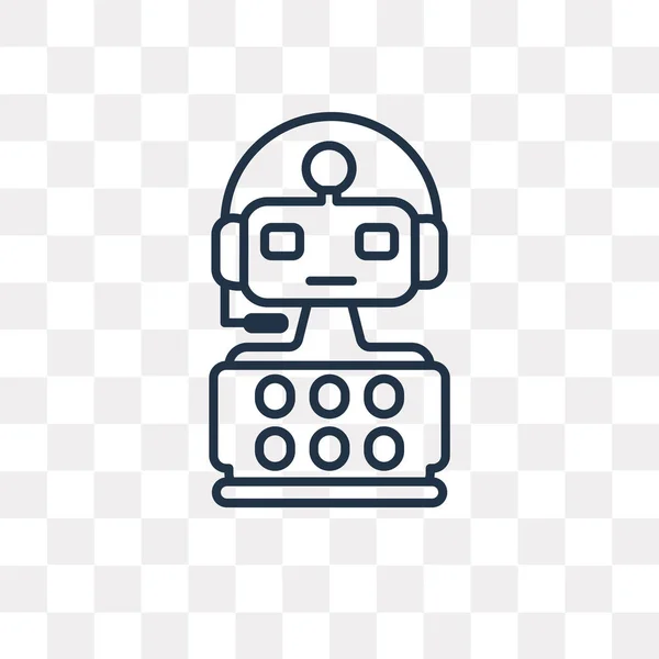 Robot Vector Contorno Icono Aislado Sobre Fondo Transparente Concepto Transparencia — Vector de stock