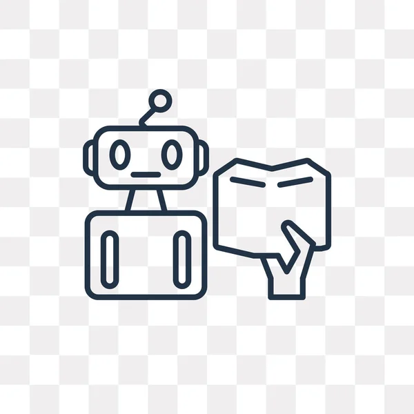 Robot Vector Contorno Icono Aislado Sobre Fondo Transparente Concepto Transparencia — Vector de stock