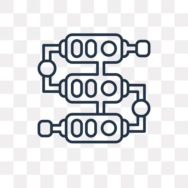 Algoritme Vector Overzicht Pictogram Geïsoleerd Transparante Achtergrond Hoge Kwaliteit Lineaire — Stockvector