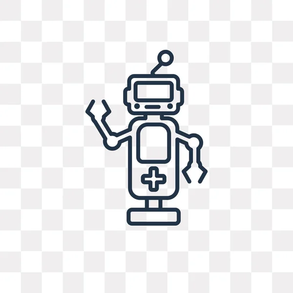 Ρομπότ Διάνυσμα Εικονίδιο Διάρθρωσης Απομονώνονται Διαφανές Φόντο Υψηλής Ποιότητας Γραμμική — Διανυσματικό Αρχείο