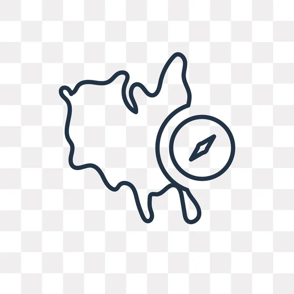 Map and compass orientation tools vector outline icon isolated on transparent background, high quality linear Map and compass orientation tools transparency concept can be used web and mobile — Stock Illustration Map Compass Orientation Tools Vector Outline Icon Isolated Transparent Background Stock Vector